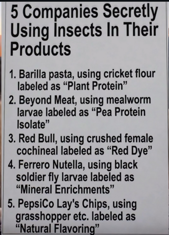 Viral claim listing 5 companies secretly using insects in their products